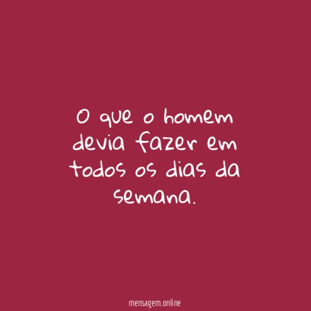 Agenda Semanal de um Homem Casado