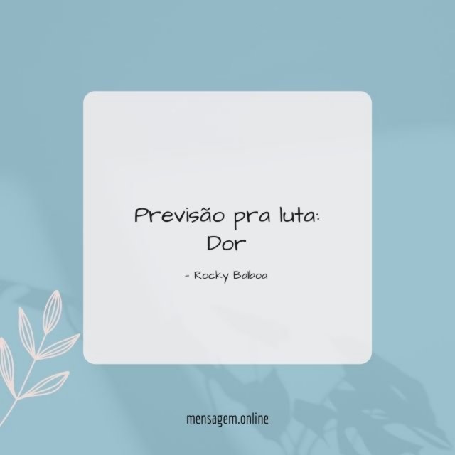 Previsão pra luta