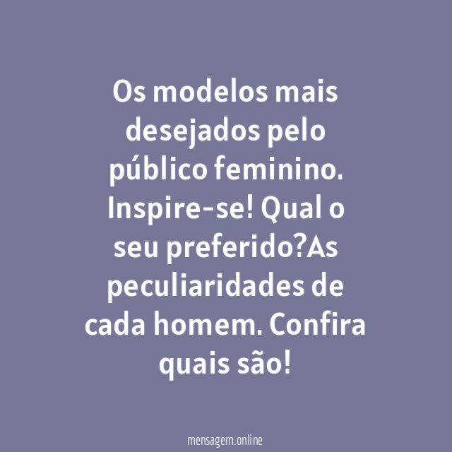 Os mais belos modelos do mundo