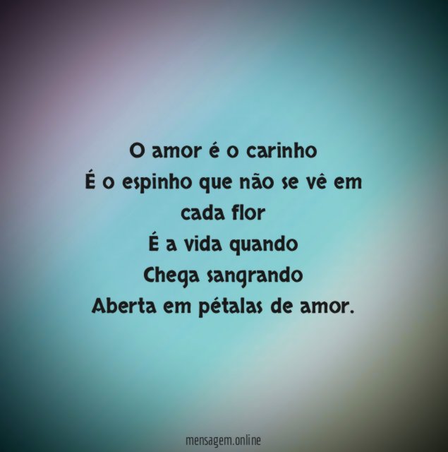 O amor é o carinho