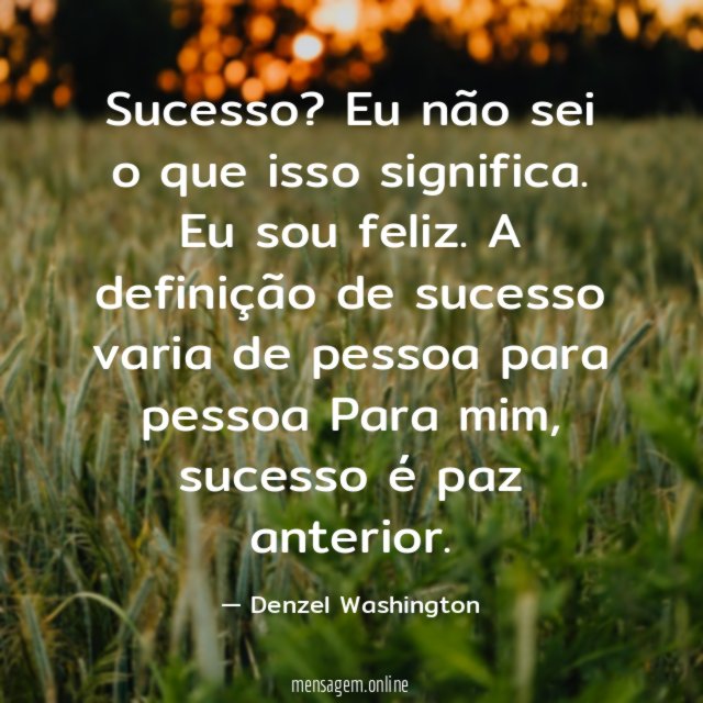 Sucesso?