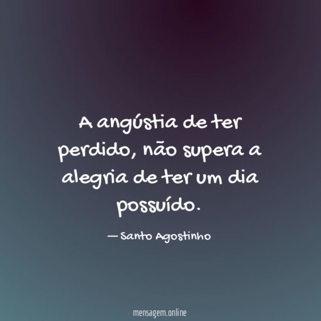 A angústia de ter perdido