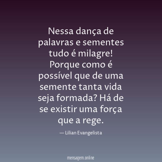Tanta vida de uma semente