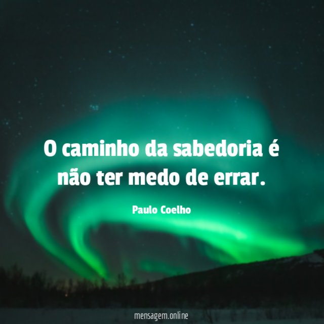 O caminho da sabedoria é não ter medo de errar