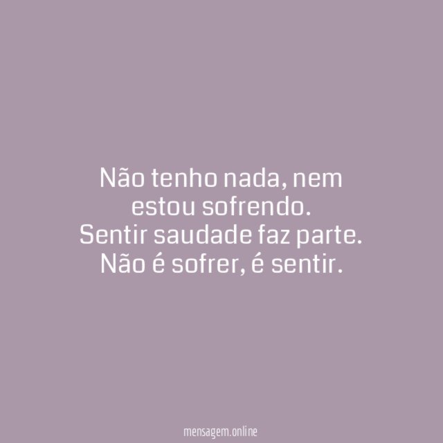 Não estou sofrendo