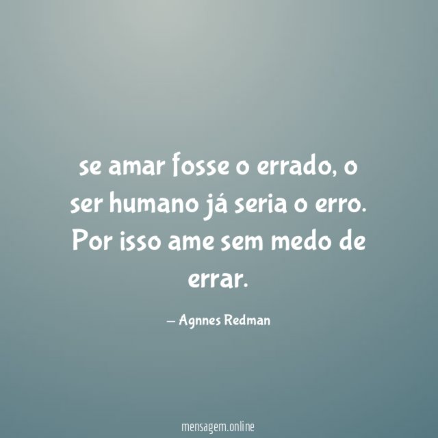 se amar fosse o errado