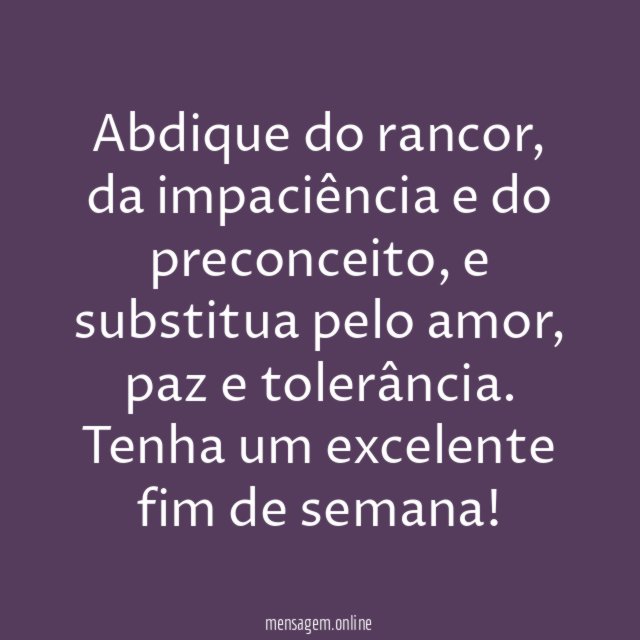 Amor, paz e tolerância