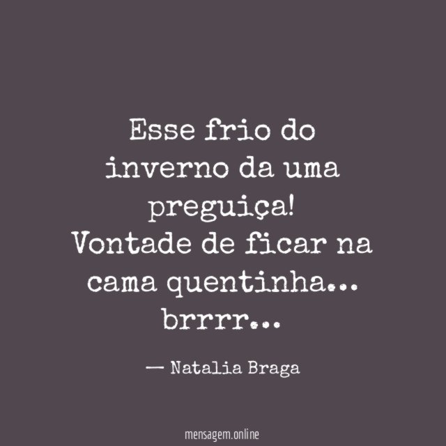 Que frio… brrrr…