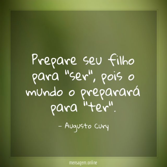 Prepare seu filho para "ser"