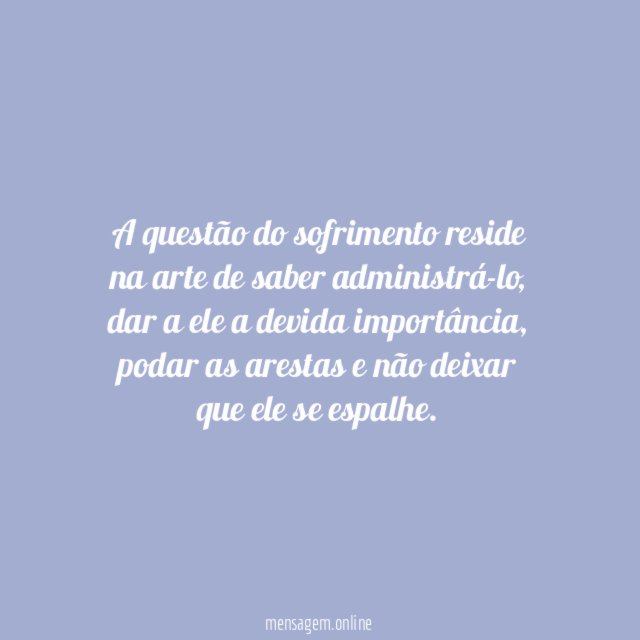 Questão do sofrimento