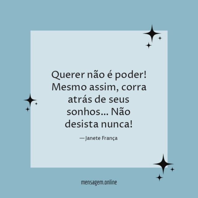 Querer não é poder