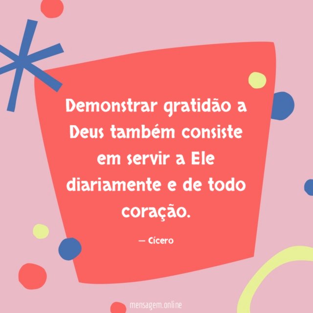 Demonstrar gratidão a Deus também consiste em servir