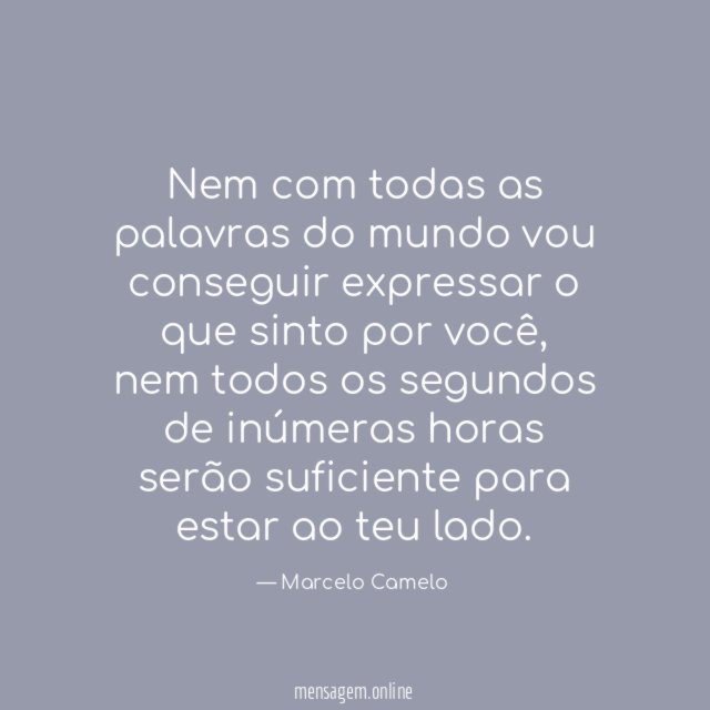 Nem com todas as palavras do mundo vou