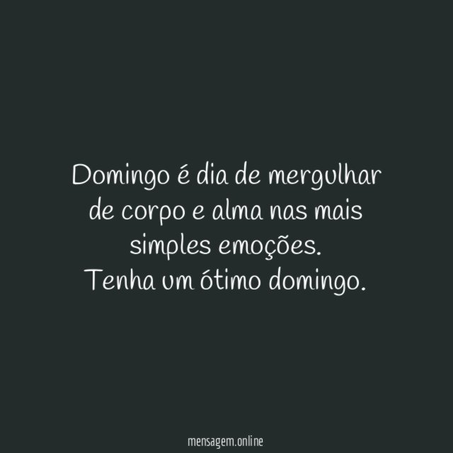 Domingo é dia de mergulhar de corpo