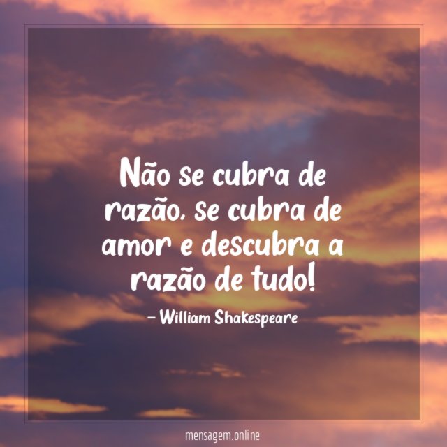 Não se cubra de razão
