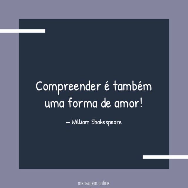 Compreender é também uma forma de amor