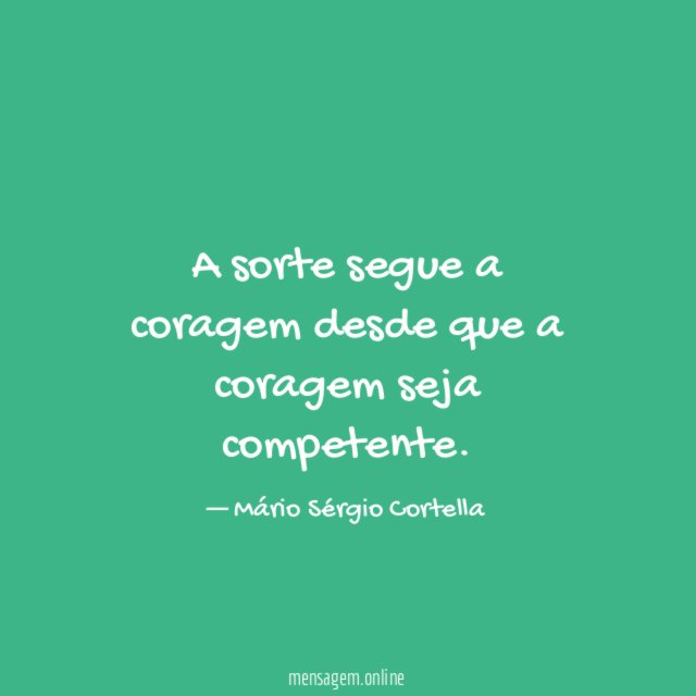 A sorte segue a coragem desde que a coragem seja competente