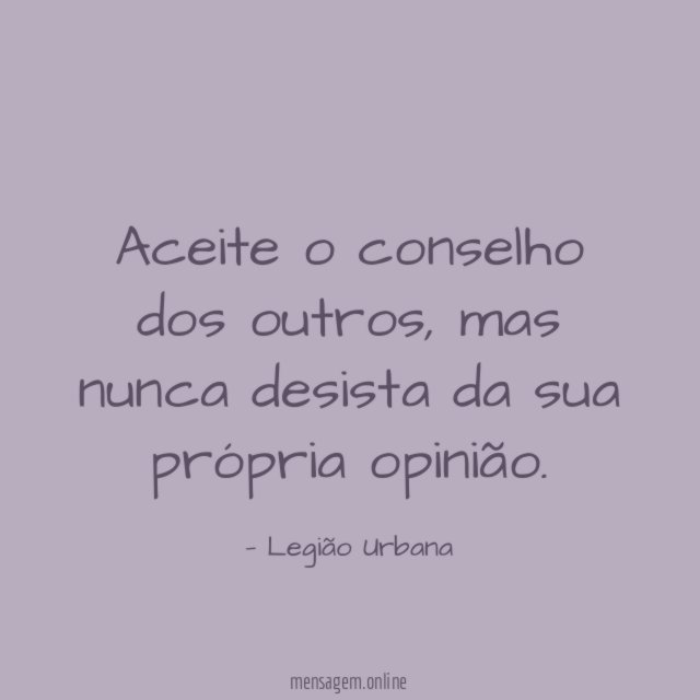 Aceite o conselho dos outros