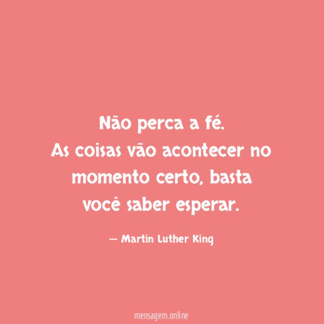 Não perca a fé
