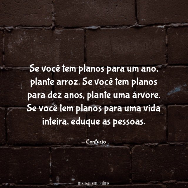 Se você tem planos para um ano