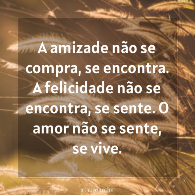 A amizade não se compra