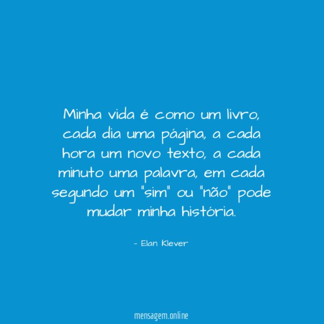 Minha vida é como um livro
