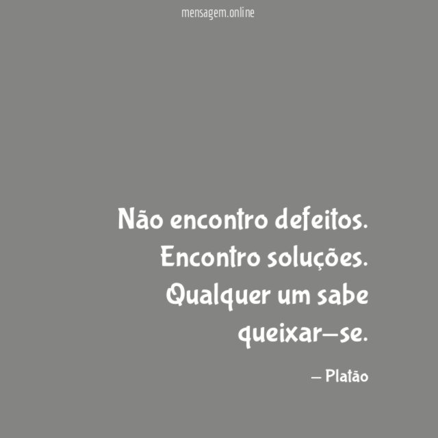 Não encontro defeitos