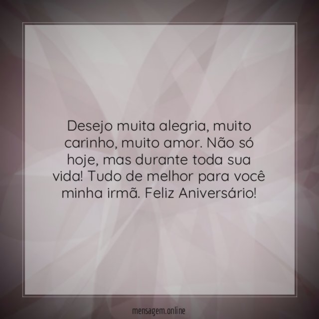 Desejo muita alegria