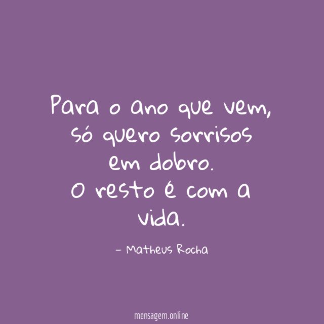 Para o ano que vem