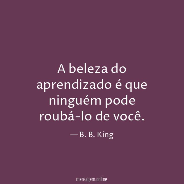A beleza do aprendizado é que ninguém pode roubá-lo de você