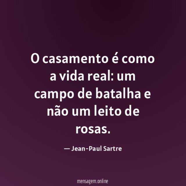 O casamento é como a vida real
