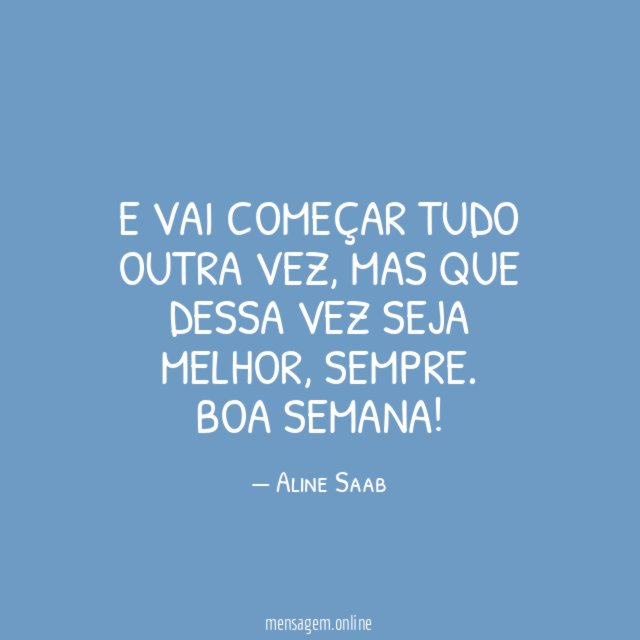 E vai começar tudo outra vez