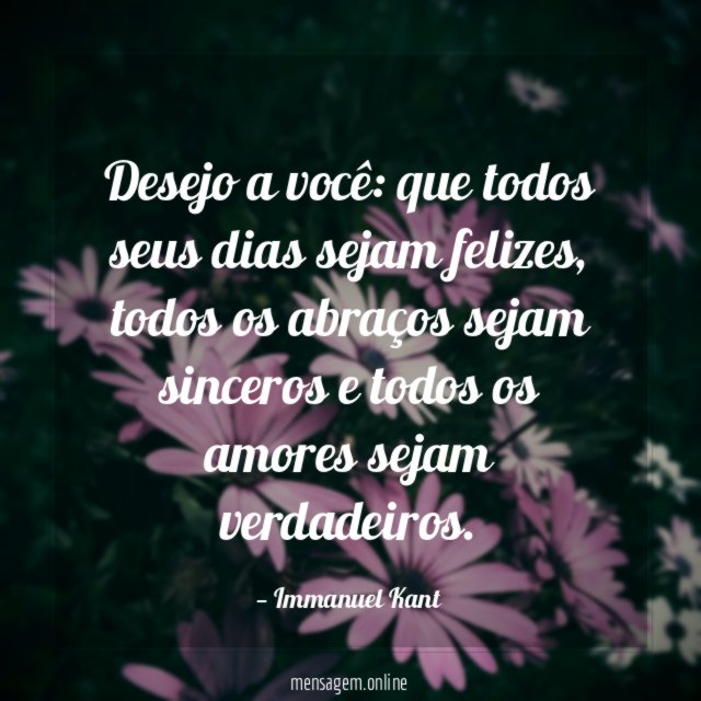 Desejo a você