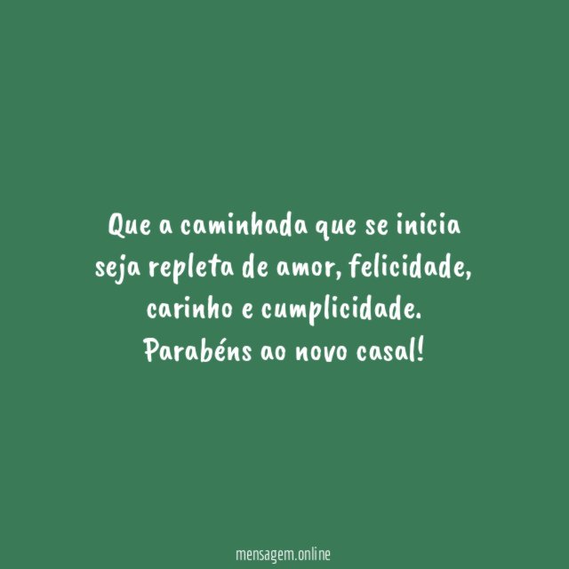 Que a caminhada que se inicia seja repleta de amor
