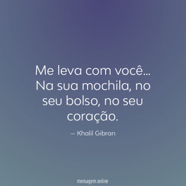 Me leva com você