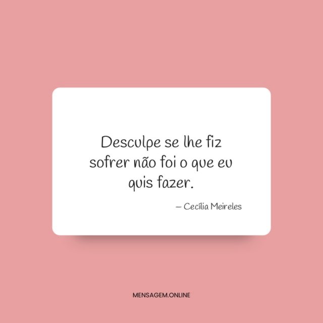 Desculpe se lhe fiz sofrer não foi