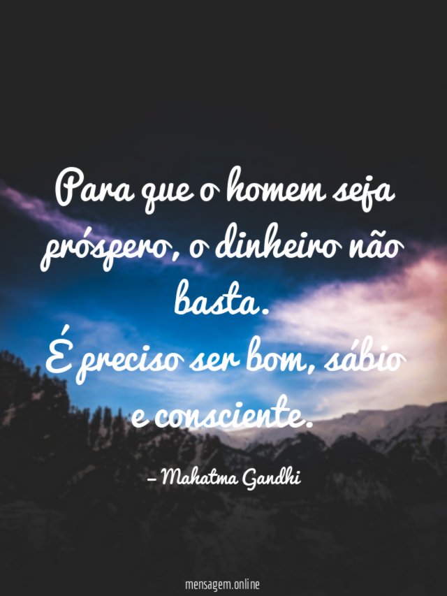 Para que o homem seja próspero