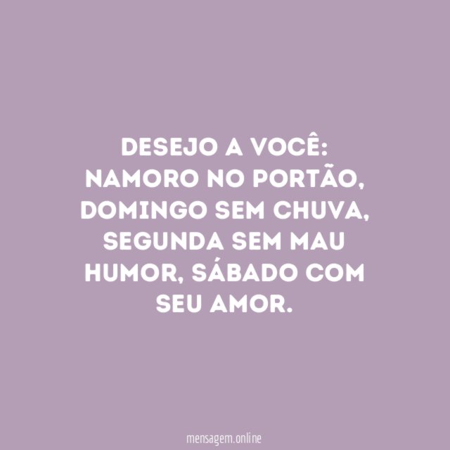 Desejo a você