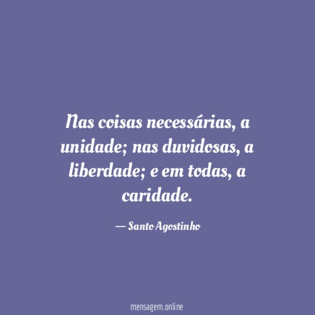 Nas coisas necessárias