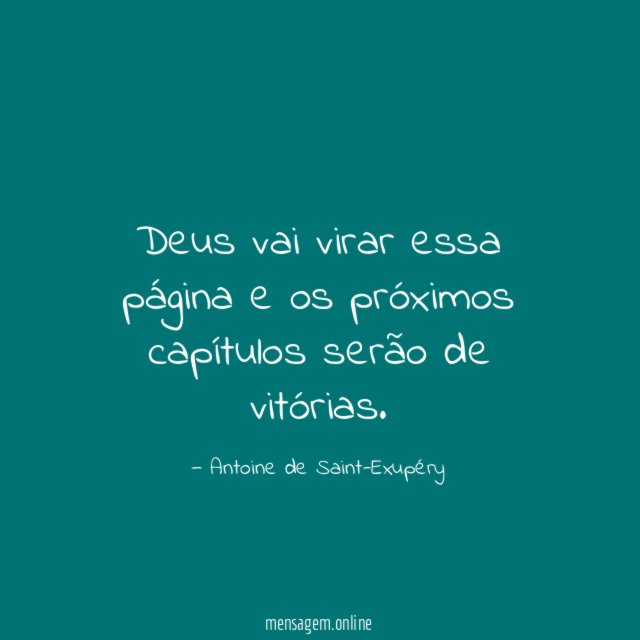 Deus vai virar essa página e os próximos