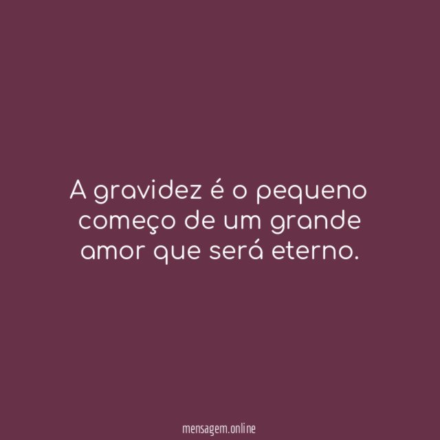 A gravidez é o pequeno começo de um