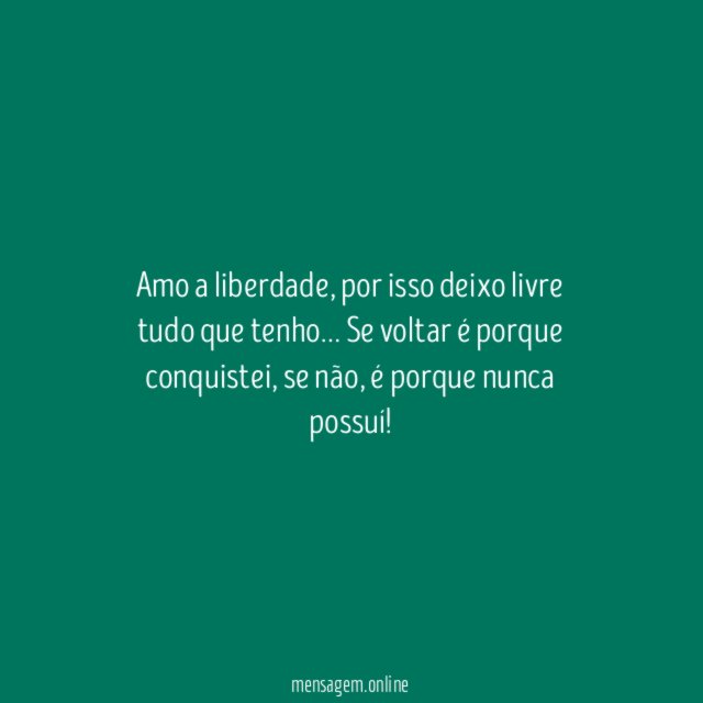 Amo a liberdade