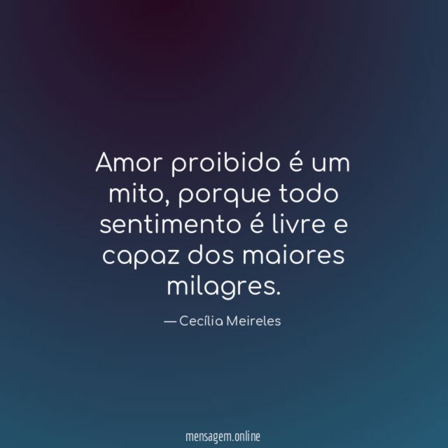 Amor proibido é um mito
