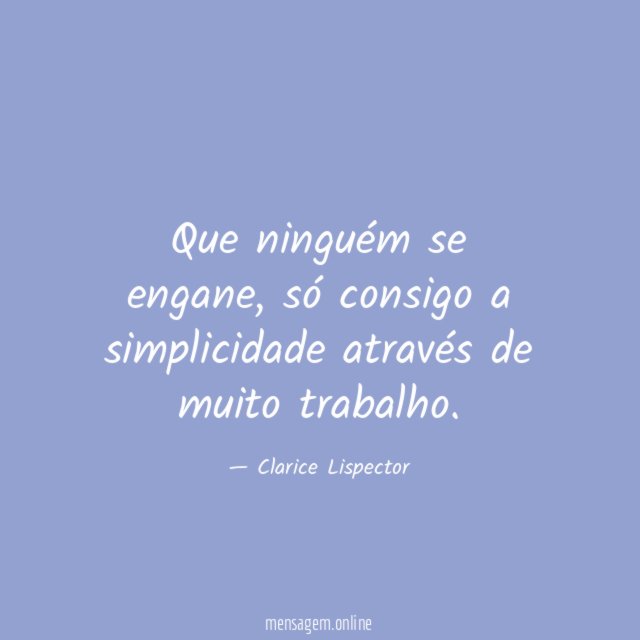 Que ninguém se engane