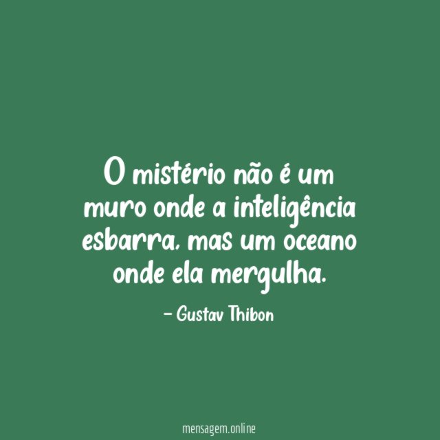 O mistério não é um muro onde a inteligência esbarra