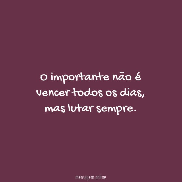 O importante não é vencer todos os dias