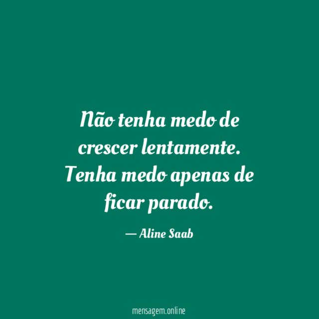 Não tenha medo de crescer lentamente