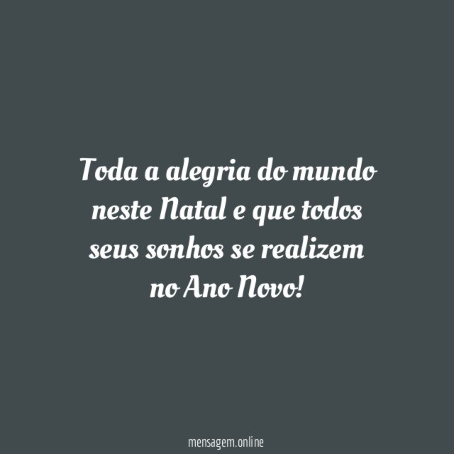 Toda a alegria do mundo neste Natal