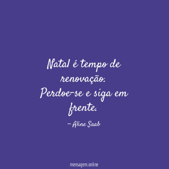 Natal é tempo de renovação