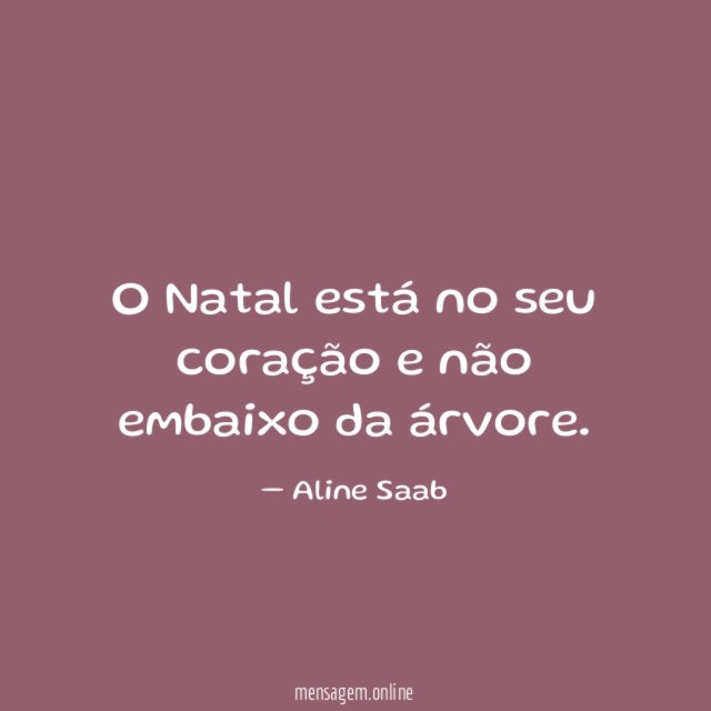 O Natal está no seu coração e não